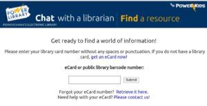 Image of the login page to access POWERLibrary databases.