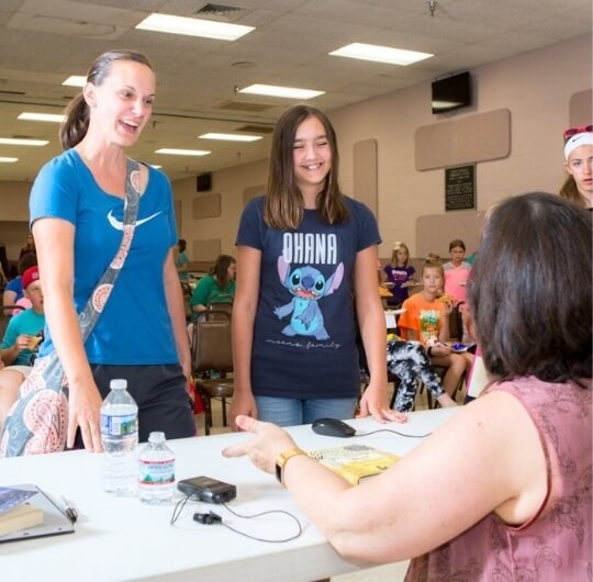 Woman And Teenage Girl At A Dover Library Author Event