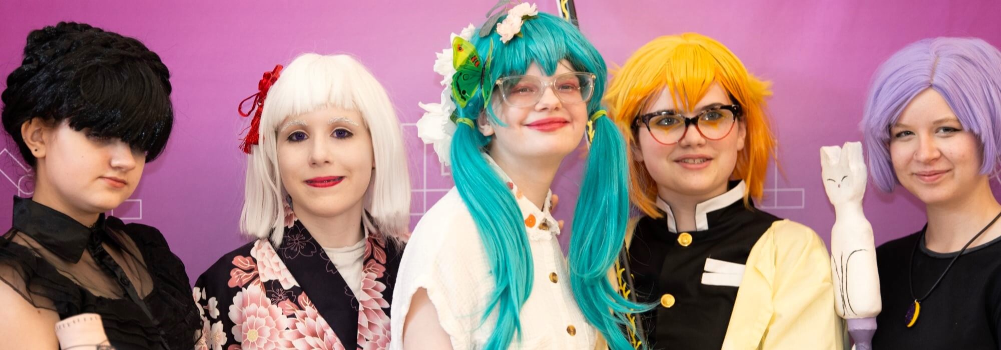 Cosplay Fashion Show Teens Posing Together