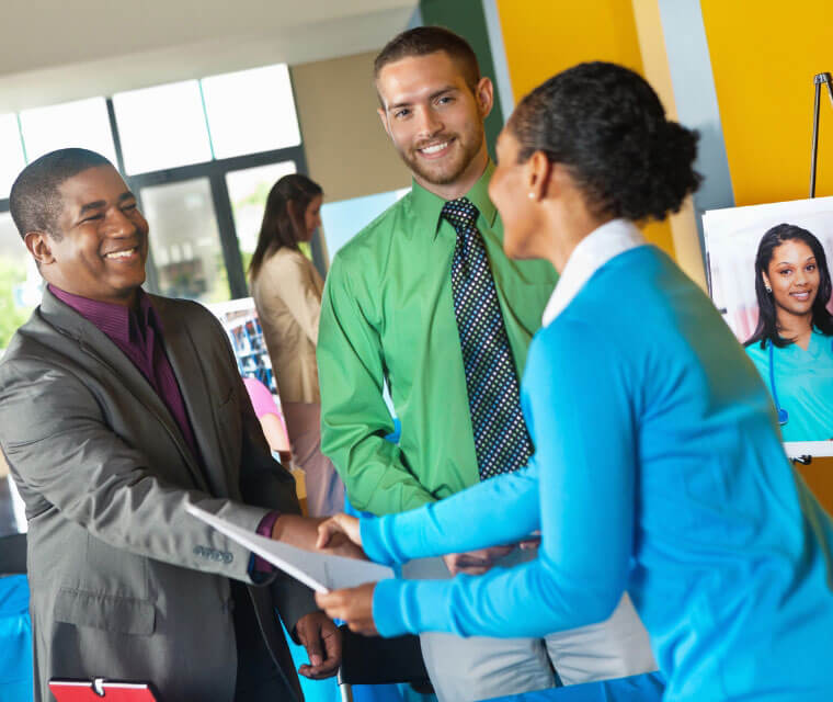 People At A Job Fair