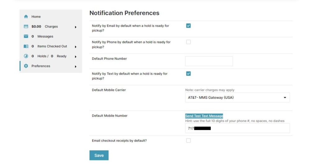 Elibrary Notifications Notification Preferences - York County Libraries