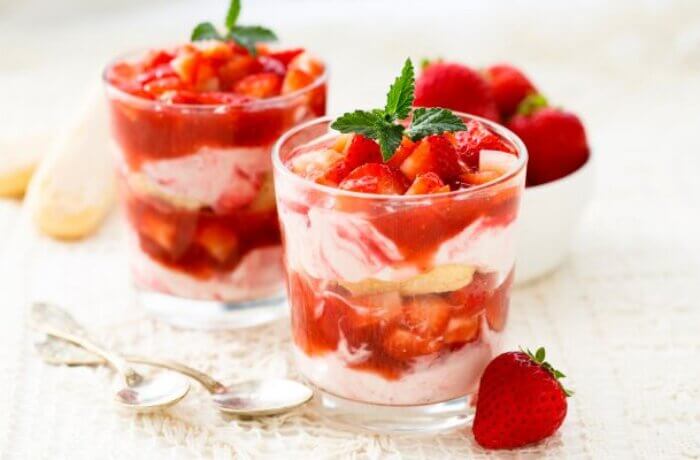 Strawberry dessert shooters