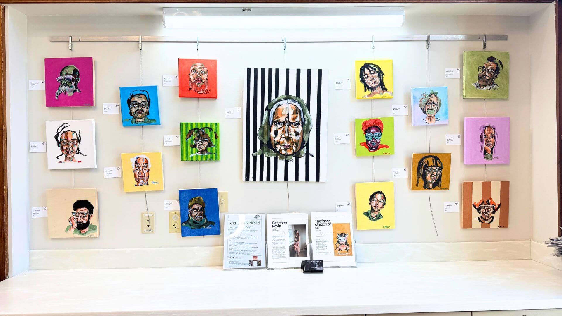 Photo of Gretchen Niven's artwork on display at Martin Library in York, PA