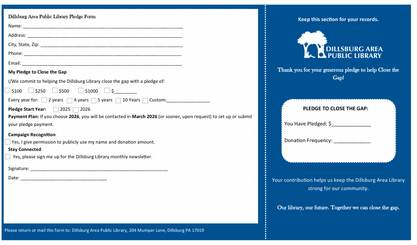 DAPL Close The Gap Pledge Form