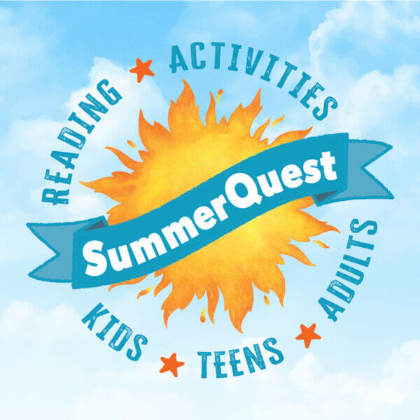 summerquest logo of a sun with a banner that reads "summerquest"