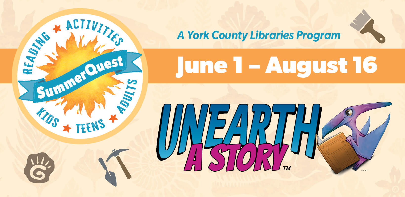 summerquest: unearth a story 2026 banner graphic